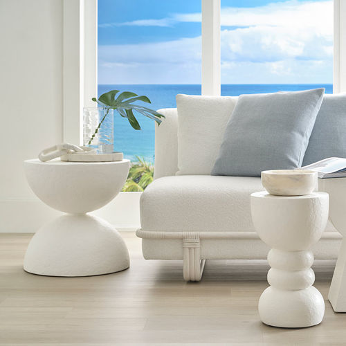 Table contemporaine - SANTORINI  - Baker Furniture Co. - en plâtre / avec piètement en résine / courbée