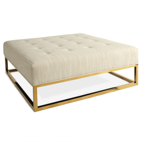 Ottoman classique - CAINE - Jonathan Adler - en tissu / en laiton brossé / d'intérieur