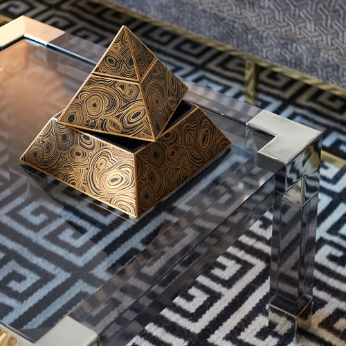 Boîte de rangement en porcelaine - MALACHITE PYRAMID - Jonathan Adler