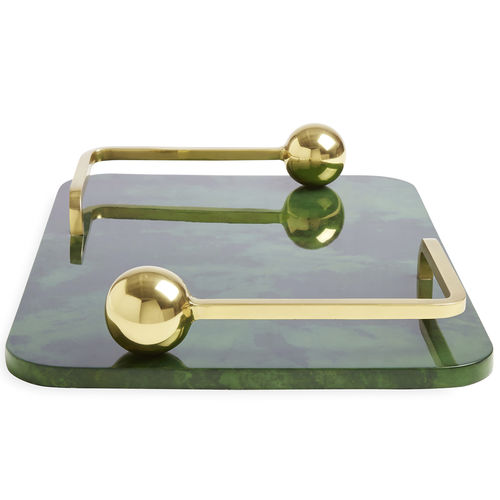 Plateau de service en laiton - TROCADERO - Jonathan Adler - à usage domestique