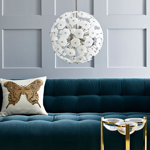 Lustre contemporain - VIENNA - Jonathan Adler - en verre / en laiton / en nickel