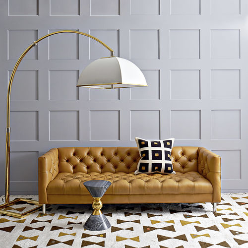 Lampe sur pied - ELECTRUM - Jonathan Adler - en nickel / en laiton poli / en soie