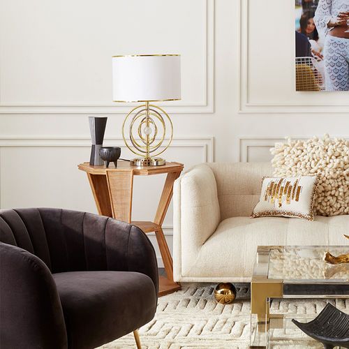 Lampe de table - ELECTRUM KINETIC - Jonathan Adler - en nickel / en laiton poli / en cristal de quartz