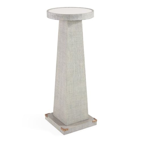 Piédestal contemporain - SIAM - Jonathan Adler - en acajou / en raphia