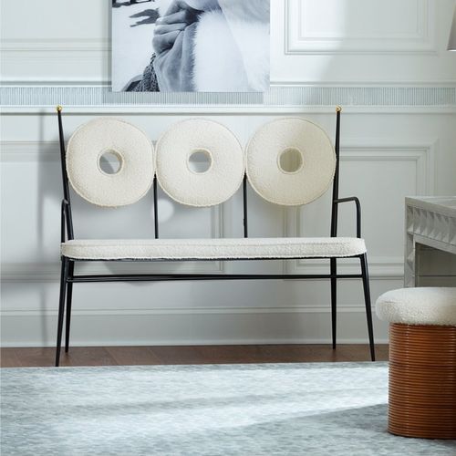 Banc contemporain - RONDO - Jonathan Adler - en tissu / en acier / avec dossier