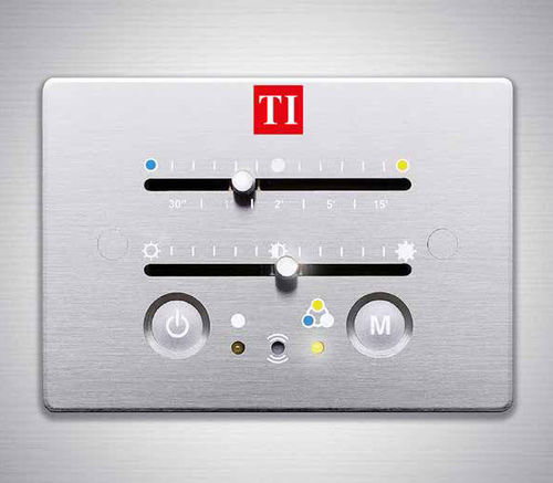 Variateur à bouton coulissant - 9010 - TEAM ITALIA - encastré / double / en acier