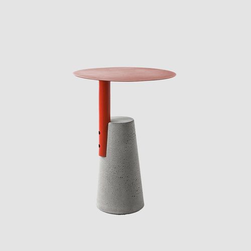 Table d'appoint contemporaine - BAI - BENTU DESIGN - en béton / avec piètement en métal / ronde