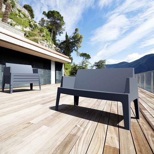 Banc contemporain - BOX  - Siesta - en polypropylène / avec dossier / avec accoudoirs