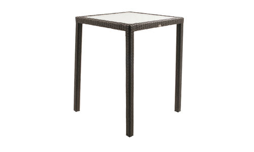 Table mange-debout contemporaine - DENZO - Rattan House - en verre / en rotin / carrée