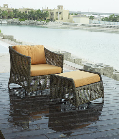 Fauteuil contemporain - WINTER - Rattan House - en rotin / avec repose-pieds / de jardin