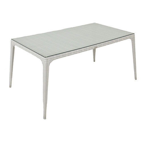 Table à manger contemporaine - TUXEDO - Rattan House - en verre / en rotin synthétique / avec piètement en aluminium