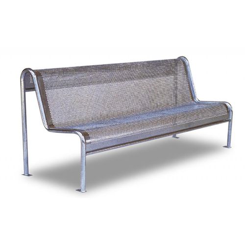 Banc public contemporain - BOUTONNET  - URBAN-NT - en tôle perforée / avec dossier