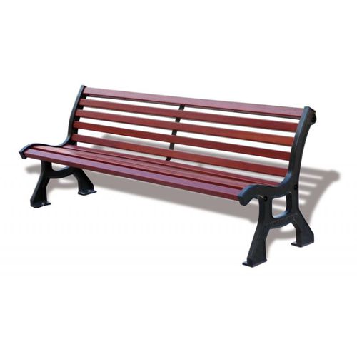 Banc public classique - DYLAM - URBAN-NT - en bois exotique / en fonte / avec dossier