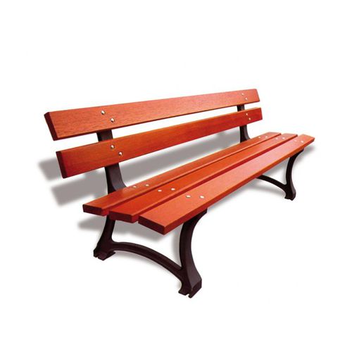 Banc public classique - SAINT-GERVAIS - URBAN-NT - en bois exotique / en fonte / avec dossier