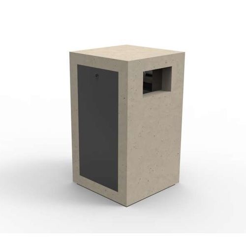 Poubelle publique - BECOR PLUS - URBAN-NT - en inox / en béton / avec cendrier intégré