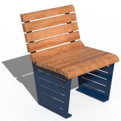 Chaise contemporaine - CEZANNE - URBAN-NT - d'extérieur / en bois / avec piètement en acier