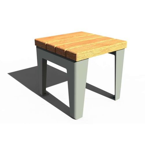 Tabouret contemporain - VÉGA - URBAN-NT - en bois / avec piètement en tôle d'acier / pour espace public