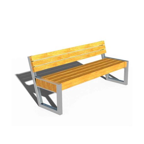 Banc public contemporain - COMBIKOT - URBAN-NT - en bois exotique / en acier / avec dossier