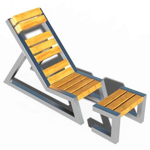 Chauffeuse contemporaine - COMBIKOT - URBAN-NT - en bois exotique / en acier / avec repose-pieds