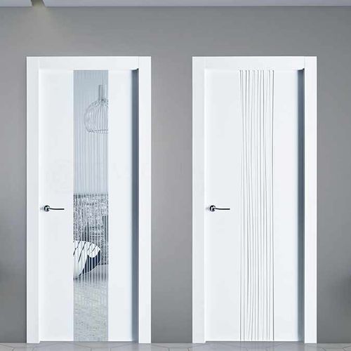 Porte d'intérieur - LACADA : QUEVEDO - Portes Castalla - en bois / battante / semi-vitrée