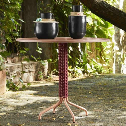 Table bistrot contemporaine - CIELO - Ames design - en métal / en plastique recyclé / en marbre