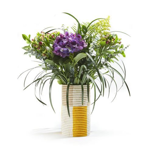 Vase contemporain - CHOCO - Ames design - en verre soufflé / en fibre végétale / fait main