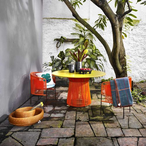 Table à manger contemporaine - CARIBE - Ames design - en aluminium / en plastique recyclé / avec piètement en acier galvanisé