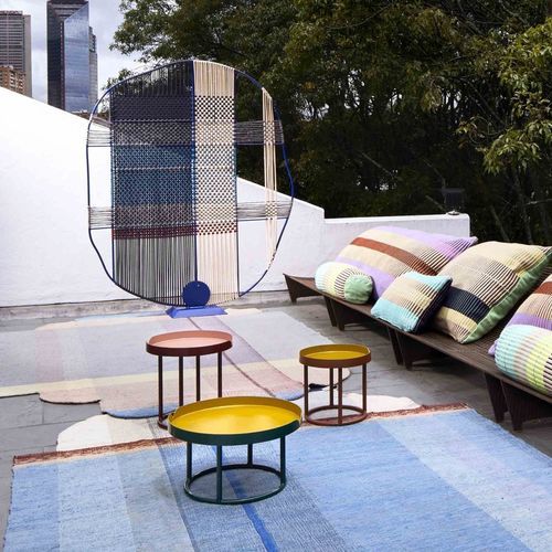 Paravent contemporain - ANDINAS  - Ames design - en acier galvanisé / en PVC / en corde
