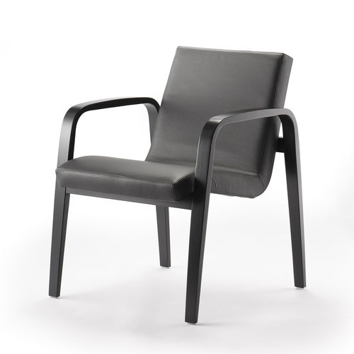 Fauteuil contemporain - CO02 - rosconi - en cuir / en hêtre / en contreplaqué