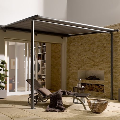 Pergola adossée - CLASSIC 615 - Kadeco Sonnenschutzsysteme GmbH - en acier galvanisé / en tissu / couverture en toile