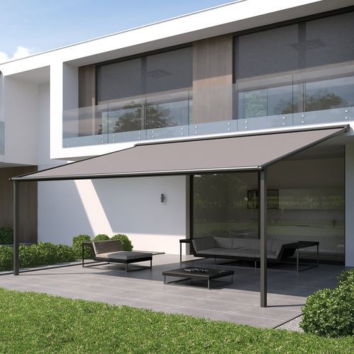 Pergola adossée - CLASSIC 615E - Kadeco Sonnenschutzsysteme GmbH - en métal / en tissu / couverture en toile
