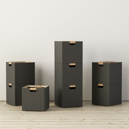 Boîte de rangement en bois - SABINE - GLIMAKRA - en cuir / en carton