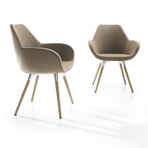 Fauteuil visiteur contemporain - FAN - Profim - en cuir / en tissu / en métal