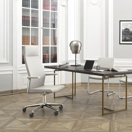 Fauteuil de bureau contemporain - MY TURN - Profim - en cuir / en tissu / en métal