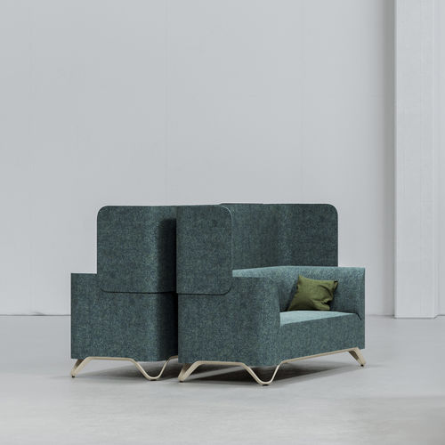 Fauteuil contemporain - SOFTBOX - Profim - en tissu / en métal / en bois