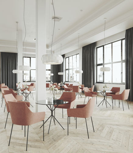 Table contemporaine - CHIC  - Profim - en verre / en métal / en céramique