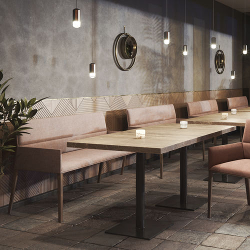 Banquette contemporaine - CHIC AIR - Profim - en cuir / en contreplaqué / en métal chromé