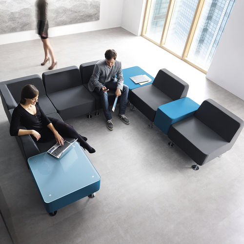 Banquette modulable - WALL IN - Profim - contemporaine / en tissu / professionnelle