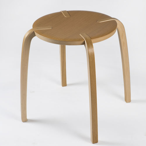 Tabouret design - DISCUS - Plycollection - en chêne / en hêtre / en frêne