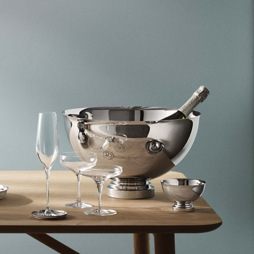 Seau à champagne en acier inoxydable poli - MANHATTAN  - Georg Jensen