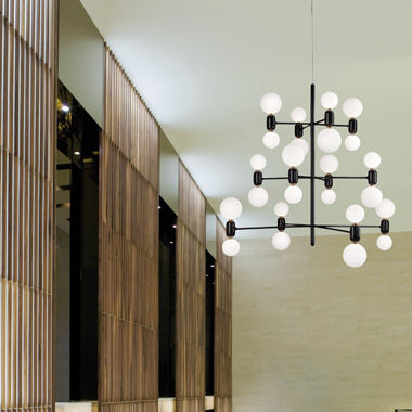 Lustre contemporain - ABALLS 12  - Parachina - en verre soufflé / en acier / en céramique