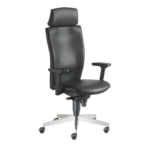 Fauteuil de direction contemporain - COROLLA - Sesta - en cuir / en nylon / avec repose-tête