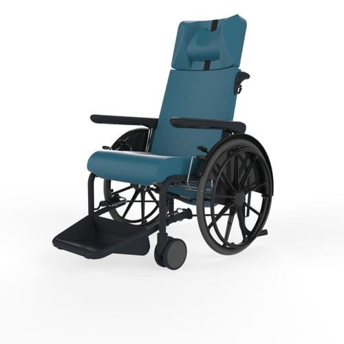 Fauteuil médical en cuir - MOBILYS  - Navailles - sur roulettes / inclinable / avec repose-jambes