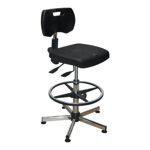 Chaise de travail en polyuréthane - Navailles - en acier chromé / ergonomique / à hauteur réglable