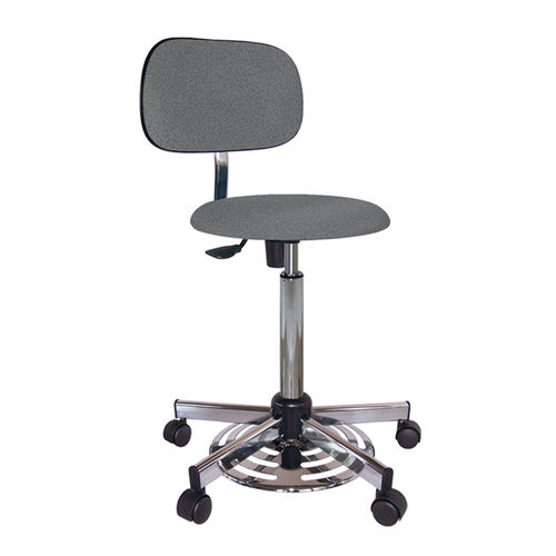 Tabouret de travail contemporain - GINKGO ECO - Navailles - en PVC / avec piètement en acier chromé / piètement central