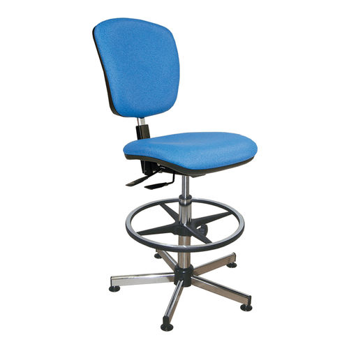 Chaise de travail en tissu enduit PVC - Navailles - en acier chromé / piètement étoile / pivotante
