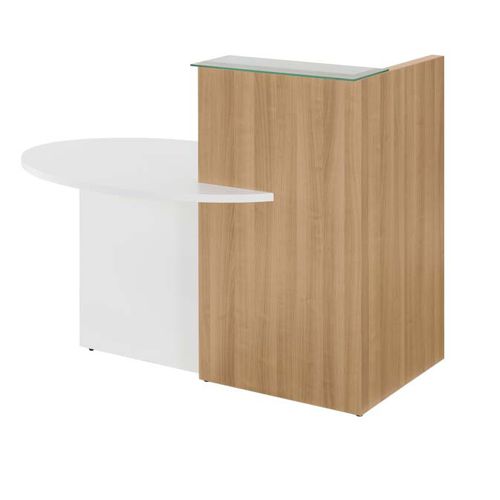Banque d'accueil d'angle - OVALI - Eol - en verre / en mélaminé