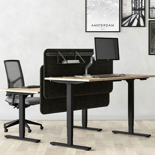 Bureau pour open space - AXEL - Eol - contemporain / en bois / à hauteur réglable