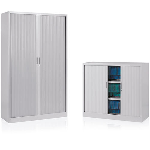 Armoire De Classement AREBOS - Gris, Acier, 90x40x90 Cm, Avec Roulettes Et Serrure