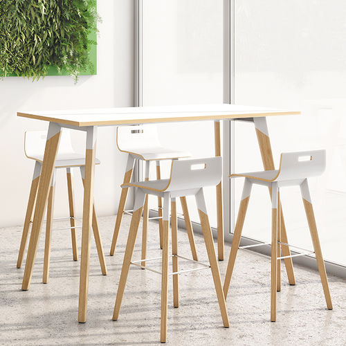 Table mange-debout contemporaine - EVASION - Eol - en hêtre / avec piètement en hêtre / rectangulaire